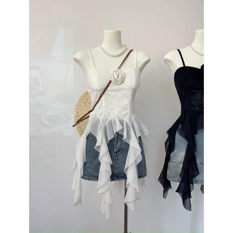 สายเดี่ยวมีบราหางปลาใส่ออกเดทน่ารักๆปนเซกซี่สาวสายเกาสายฝอใส่เริ่ดๆยืดเยอะได้ถึงอก40นิ้วสาวไซส์sถึงสาวไซส์xl ก็ใส่ได้