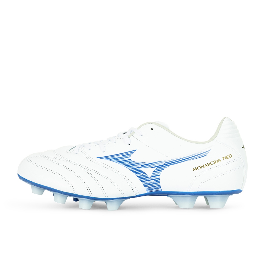 MIZUNO MONARCIDA NEO III SW KL - WHITE/LASER BLUE/GOLD องเท้าฟุตบอล ผู้ชาย มิซูโน่ สีขาวฟ้า