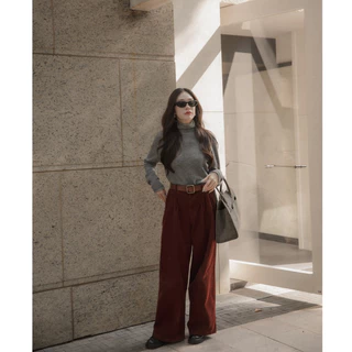 กางเกงลูกฟูก Corduroy Pants ทรงขากระบอกใหญ่ ผ้าดีและสีสวยมาก แมทซ์กับไหมพรมได้สวยมากค่ะ