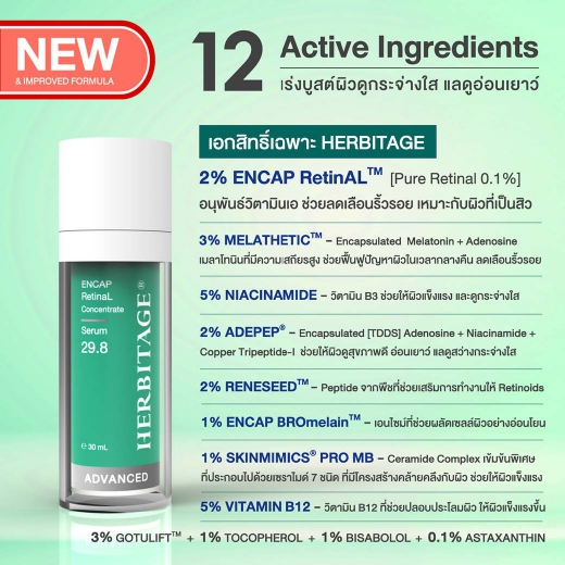 HERBITAGE Advanced ENCAP RetinAL Concentrate 29.8 Anti-Aging Serum ราคา ถูกที่สุด ดีลบีเคเค แกลเลอรีภาพที่ 4