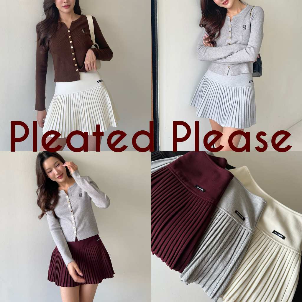 memade. กระโปรงสั้น กระโปรงเทนนิส  ผ้าวูลละมุน Pleated please skirt