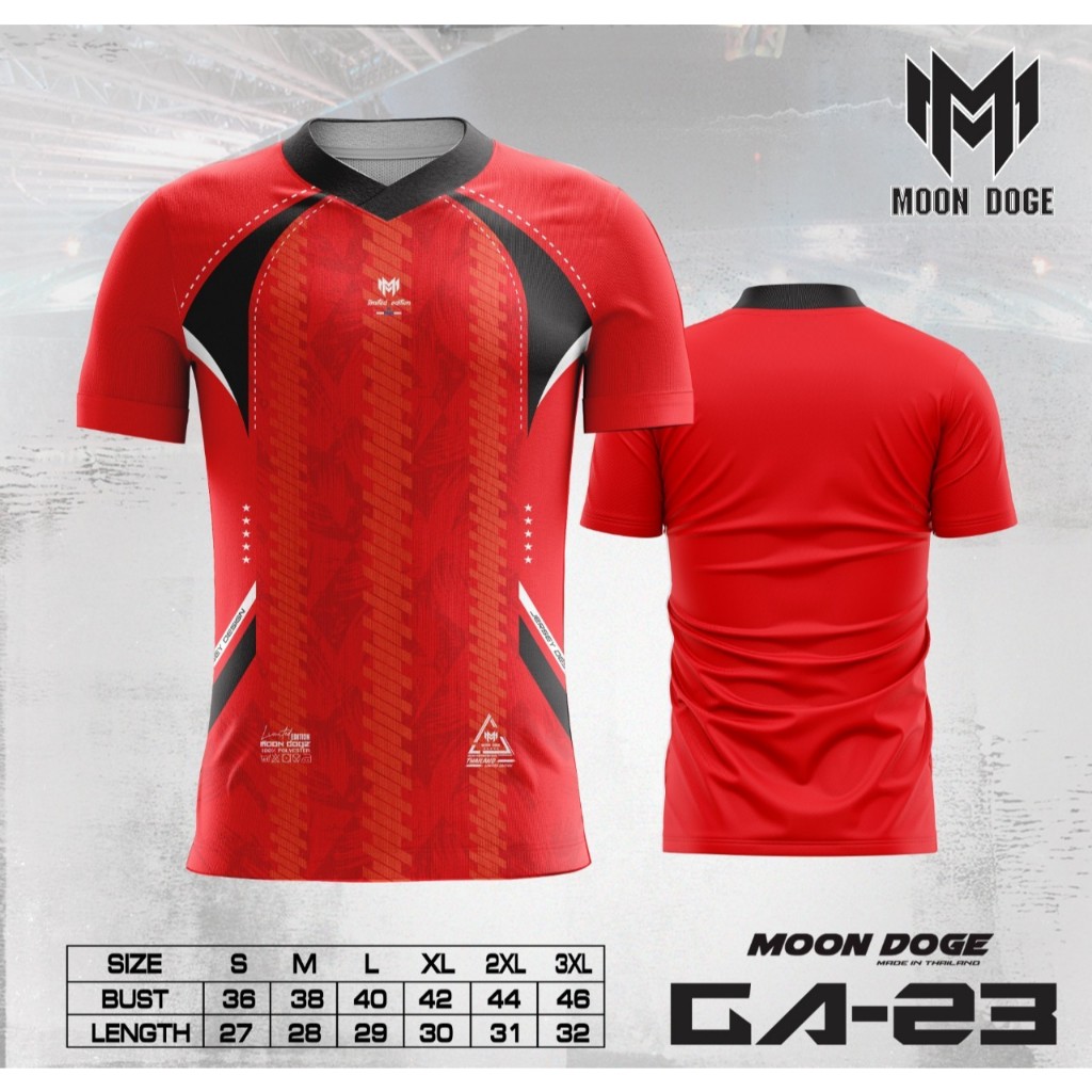 **สินค้าใหม่ล่าสุด ของแท้** เสื้อกีฬาแขนสั้น คอวี moondoge รุ่นGA-23