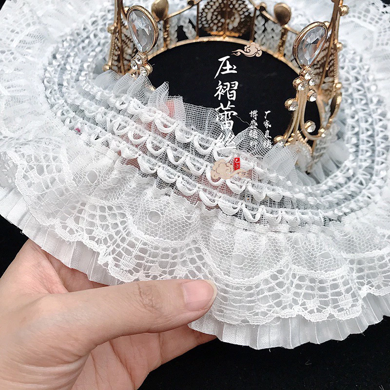 ลูกไม้สีขาวสำหรับงาน DIY ขนาด 8 ซม. ยาว 1 หลา thumbnail 5