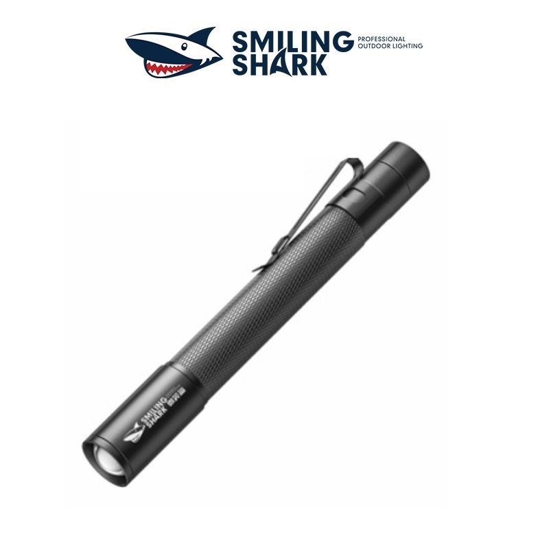 Smiling Shark SD1211 ไฟฉายพกพา แบบพกพา ไฟฉาย มินิ ซุปเปอร์ไบรท์ คบเพลิง ซูมได้ กลางแจ้ง กันน้ำ ตั้งแคมป์เดินป่า วิ่ง