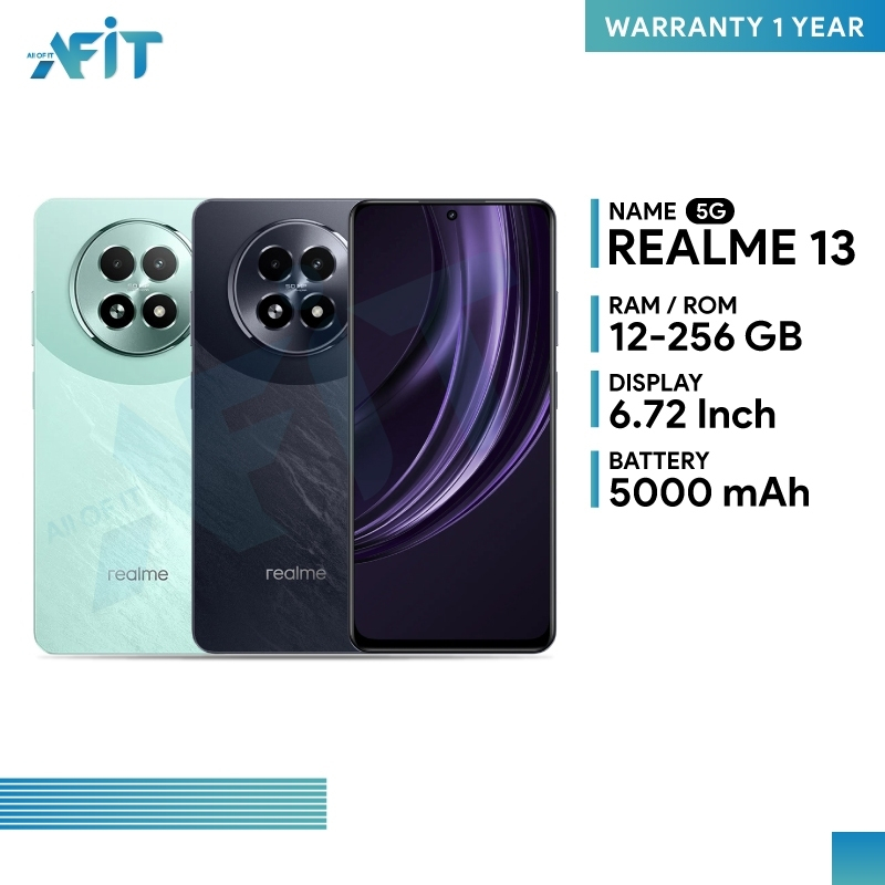 Realme 13 5G (12+256GB) โทรศัพท์มือถือหน้าจอ 6.72 นิ้ว กล้อง 50MP Triple Camera แบต 5,000mAh 45W