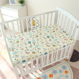 Lalemon ผ้าปูเตียงเด็ก​ แบบรัดมุม​ ขนาด 120x60 cm cotton100% เย็นสบาย ไม่ระคายเคืองผิว ไร้สารเรืองแสง​