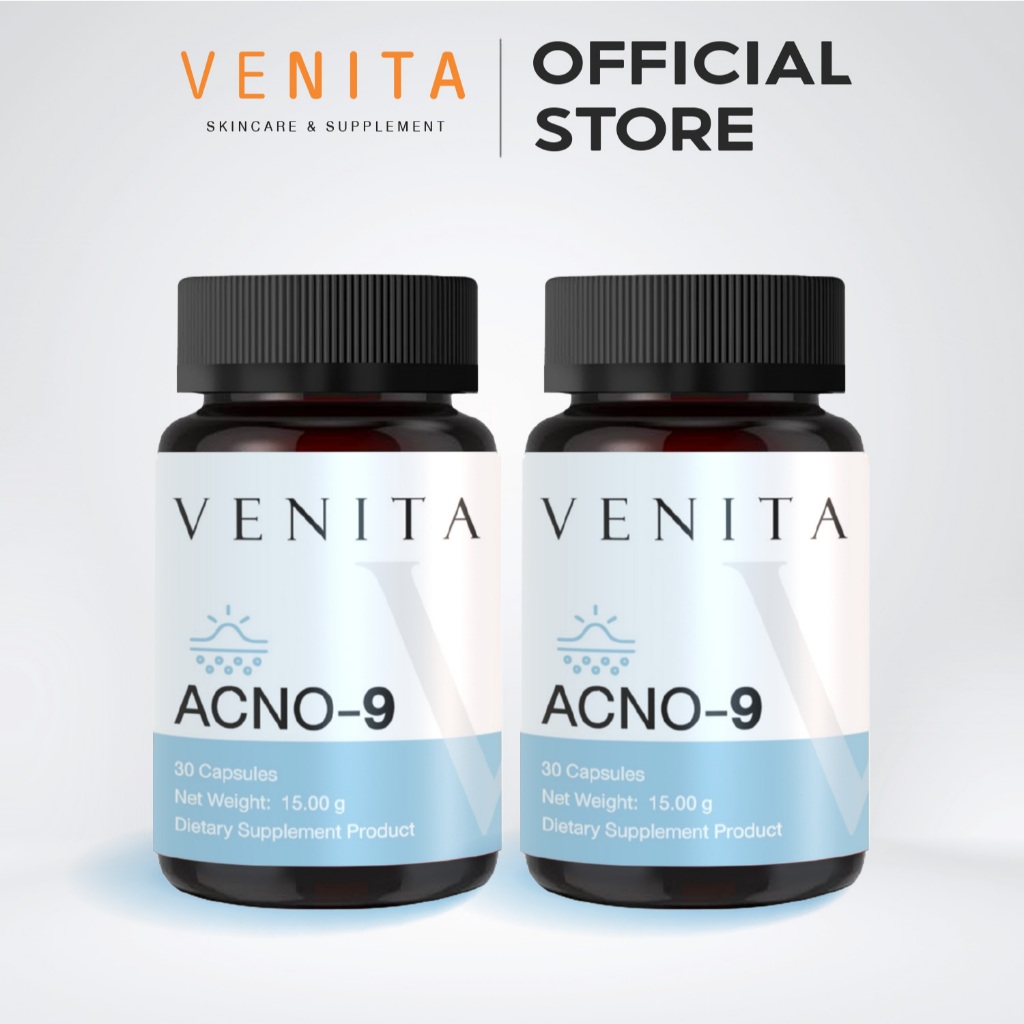 [ 2 กระปุก ] VENITA ACNO-9 ผลิตภัณฑ์เสริมอาหารเวนิต้า แอคท์โน-9 จำนวน 30 แคปซูล