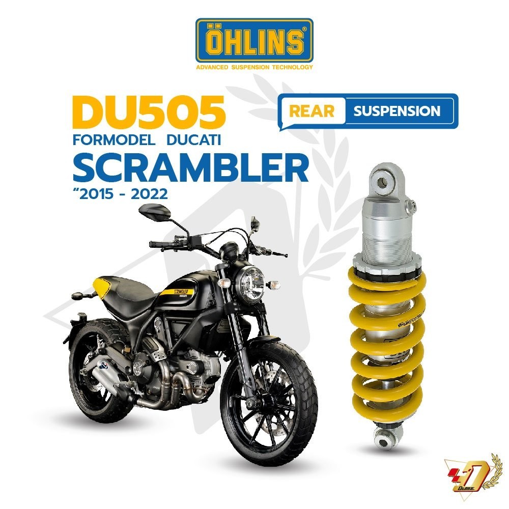 (296 mm)โช๊คหลัง OHLINS DU505 สำหรับ Ducati Scrambler (803cc)ของแท้ รับประกัน2ปีเต็มโดยตัวแทนจำหน่าย