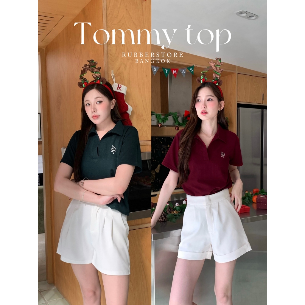 Tommy top เสื้อคอปก แขนสั้น