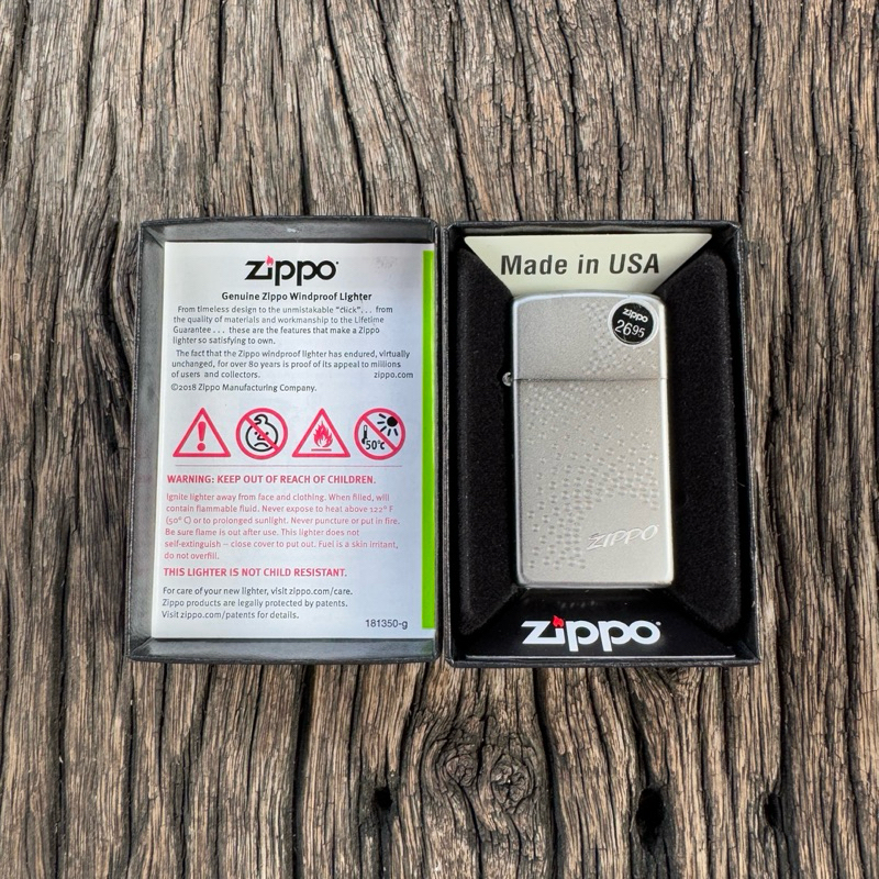 46271 Slim® Zippo Dot Design - Satin Chrome Finish