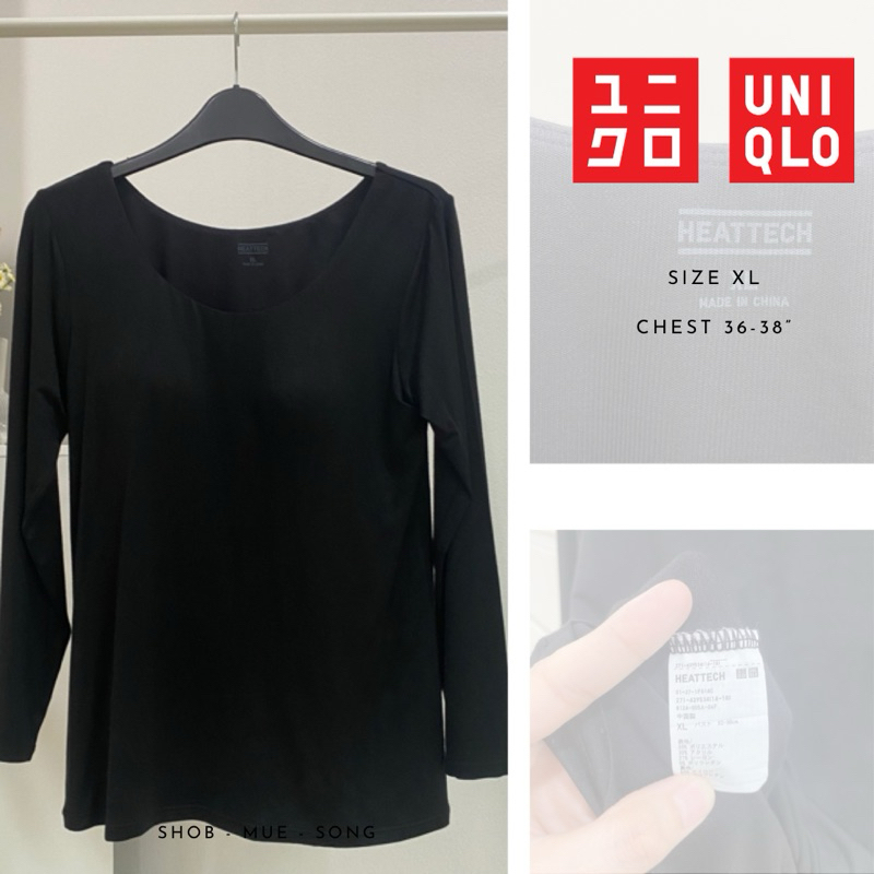 Uniqlo Heatech เสื้อ ฮีทเทค ผู้หญิง มีบรา สีดำ มือสอง