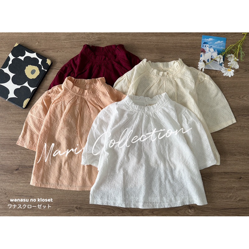 เสื้อแขนสั้นลายลูกไม้น่ารัก Mari Collection by wanasu