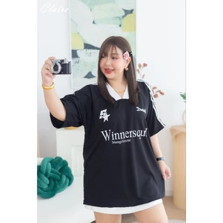 เสื้อกีฬาไซ์ใหญ่ คอวี ไหล่สโลป ทรงโอเวอร์ไซส์ อกหน้าผ้า 52" ความยาว 30 นิ้ว ผ้ากีฬาใส่สบาย