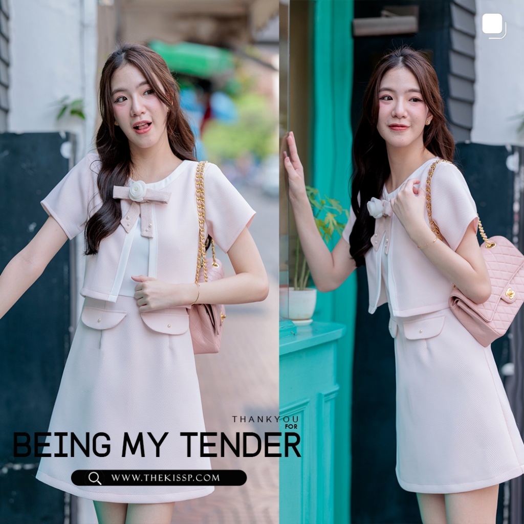 THANKYOU for BEING MY TENDER' dress + pink pearl ribbon ถอดออกจากชุดได้