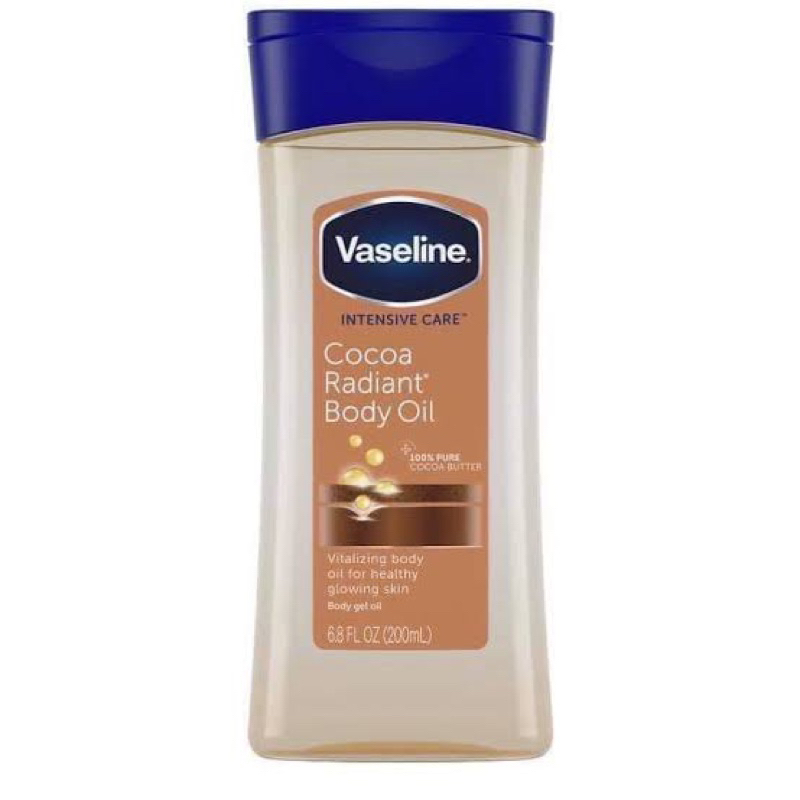 💖แท้/ส่งไวมาก💖 Vaseline Cocoa Radiant / coconut Restore Vitalizing Body Oil 200ml ออยล์วาสลีน สูตรโกโก้ ผิวฉ่ำโกลว์