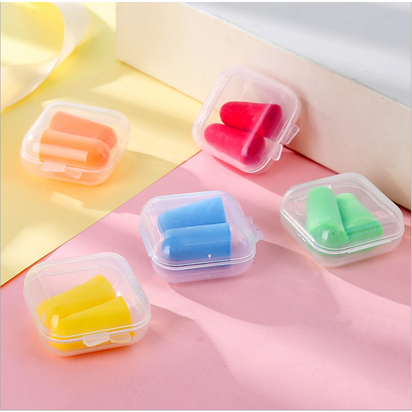 พร้อมส่งในไทย ที่อุดหู ear plug กันเสียงรบกวน กันเสียงกรน แพ็คคู่ พร้อมกล่องเก็บ