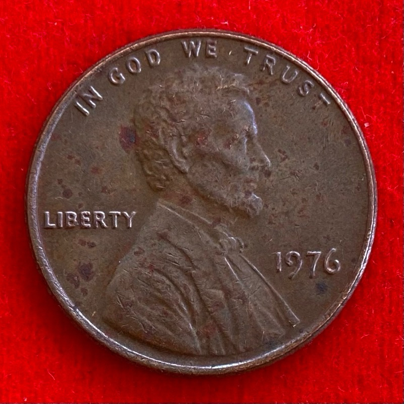 🇺🇸 เหรียญสหรัฐอเมริกา​​ USA 1 cent ปี 1976 เหรียญ​ต่างประเทศ