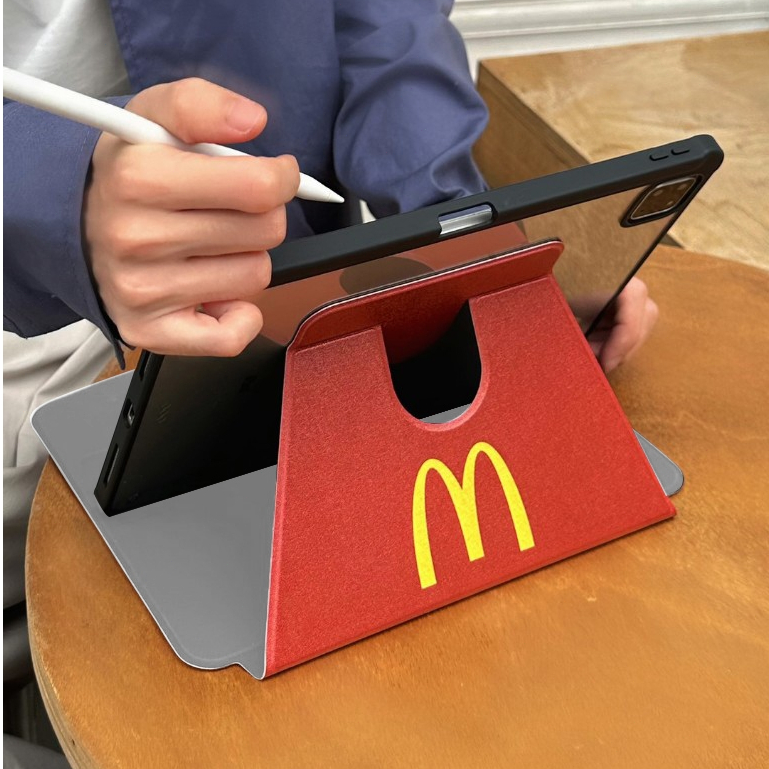 🔥พร้อมส่ง🔥เคสiPadหมุน 360°Acrylic McDonald's Gen9 ช่องใส่ปากกาขวา Air6 Air7 11/13 Gen11เคสไอแพดPro13 - รูปที่ 4