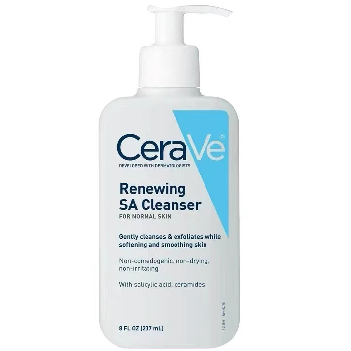 [ของแท้ 100%] CERAVE RENEWING SA CLEANSER 237ML，ทำความสะอาดผิวหน้าได้ดี