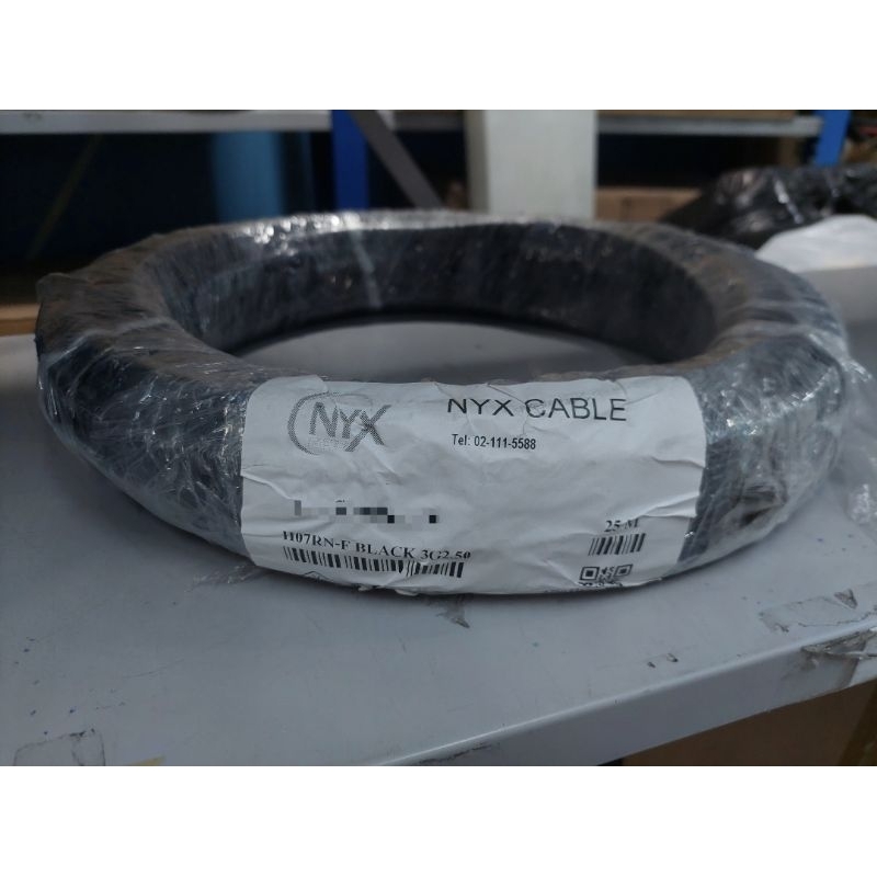 🔥พร้อมส่ง🔥 สายไฟ NYX CABLE H07RN-F BLACK 3G2.50 / 25เมตร มือ1 🔥ส่งไวจาก กทม.🔥