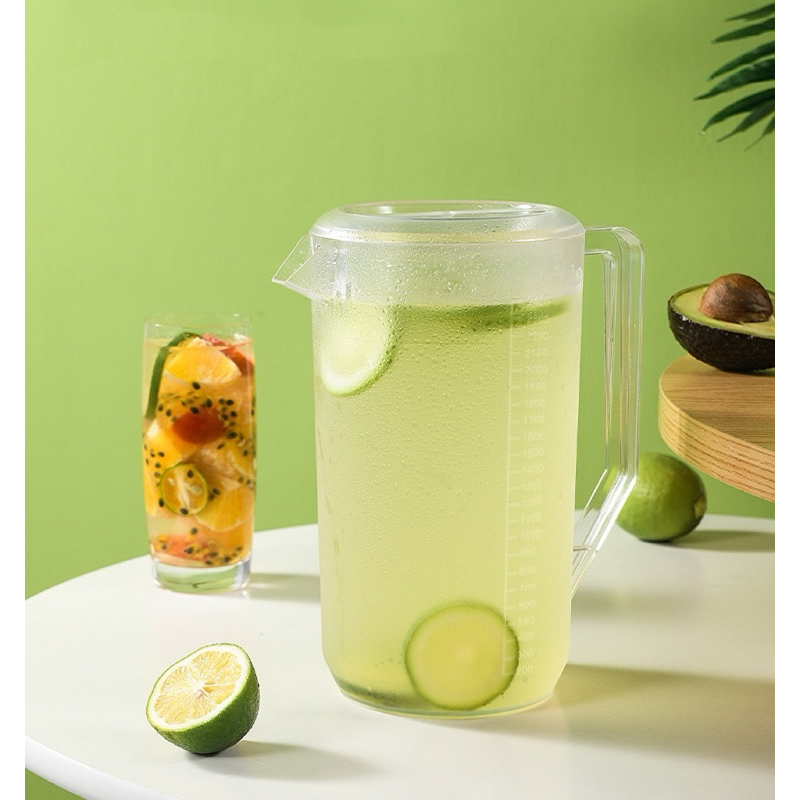 เหยือกน้ำพลาสติก PC มีสเกล พร้อมฝาปิด 2400ml