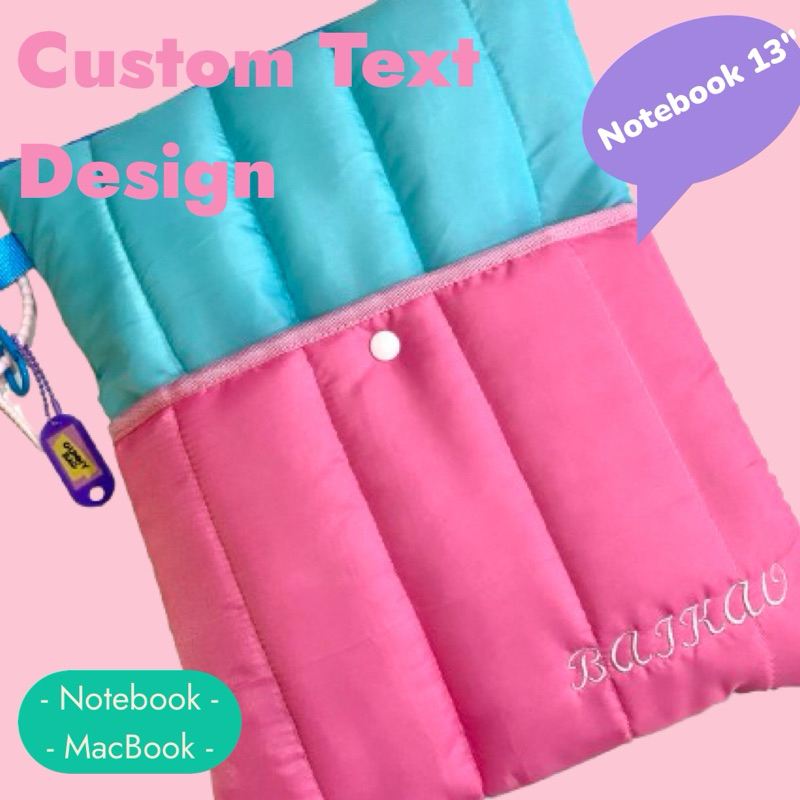 ปักชื่อ MACARON กระเป๋าใส่ notebook 13 นิ้ว