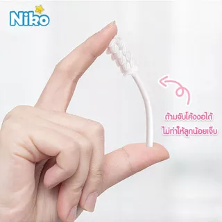 NIKO ผ้าก๊อซทําความสะอาดช่องปากแบบใช้แล้วทิ้ง 30ชิ้น เช็ดฟัน ที่เช็ดลิ้นเด็ก ผ้าก๊อซแท่งแบบหัวเกลียว 3D