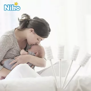 NIKO ผ้าก๊อซทําความสะอาดช่องปากแบบใช้แล้วทิ้ง 30ชิ้น เช็ดฟัน ที่เช็ดลิ้นเด็ก ผ้าก๊อซแท่งแบบหัวเกลียว 3D
