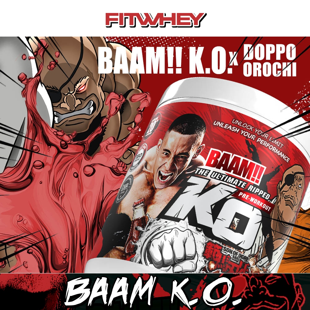 BAAM K.O. PRE-WORKOUT UNLOCK YOUR LIMIT เสริมแรงก่อนออกกำลังกาย