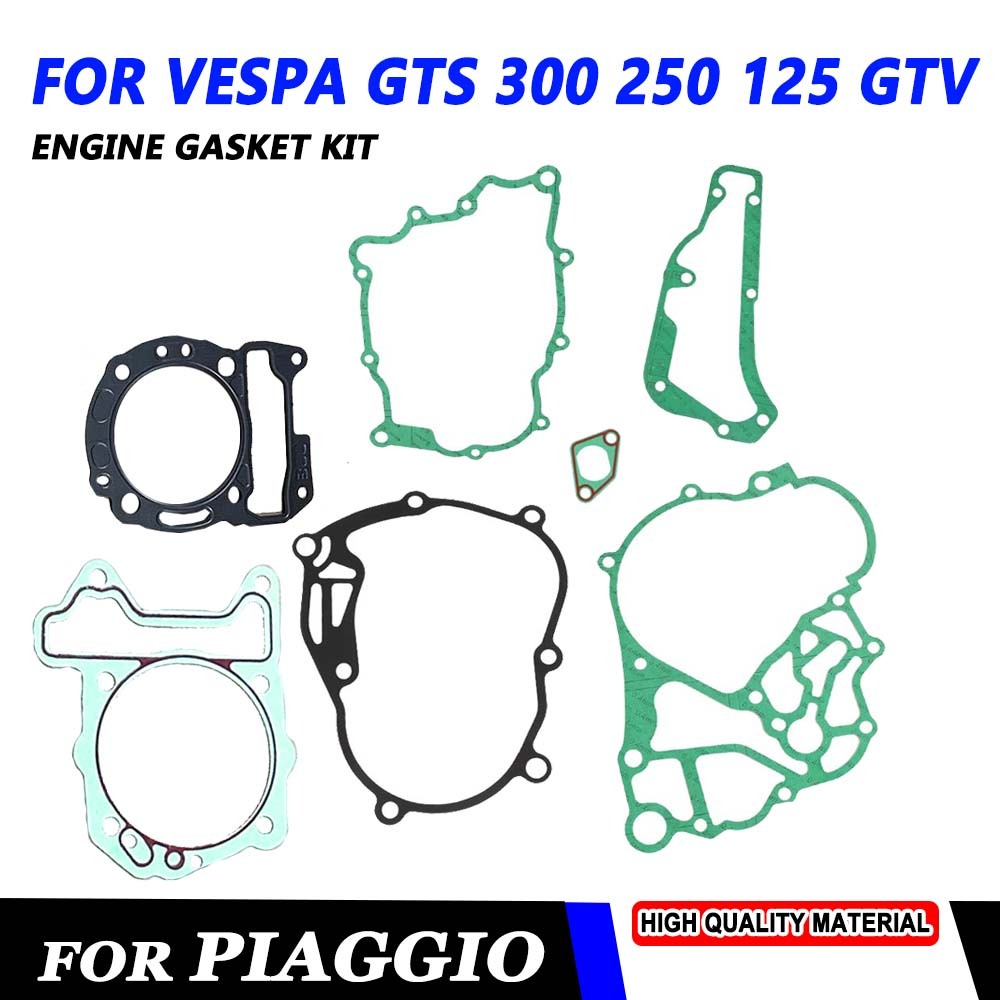 สำหรับ Vespa GTS GTV 300 250 125 ปะเก็นเครื่องยนต์ชุด