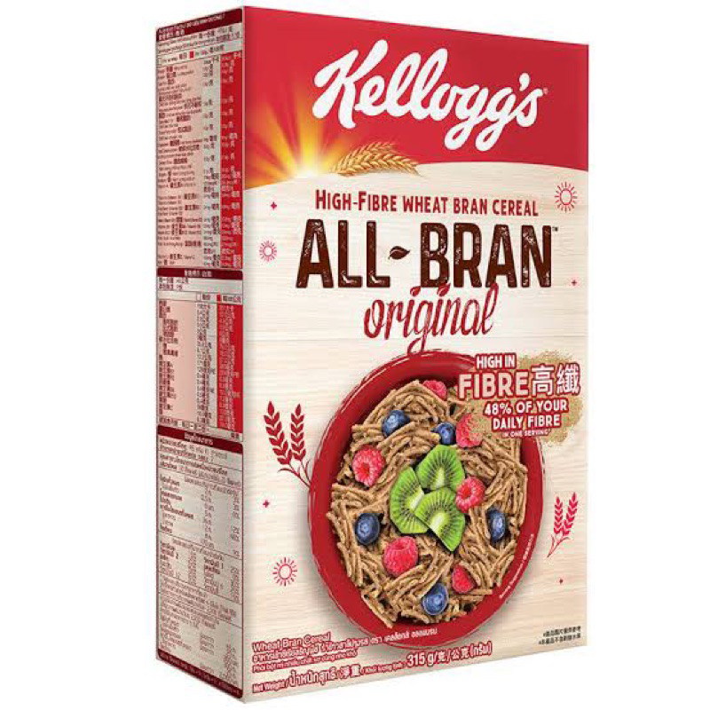 Kellogg’s All Bran 315g. ซีเรียล อาหารเช้าธัญพืช รำข้าวสาลีอบกรอบ นำเข้า
