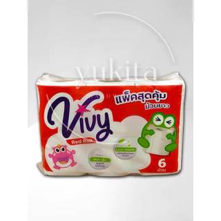 (1แพ็ค 6ม้วน) กระดาษทิชชู่ ยาวสุดคุ้ม นิ่มสบาย หนาซับน้ำได้ดี
