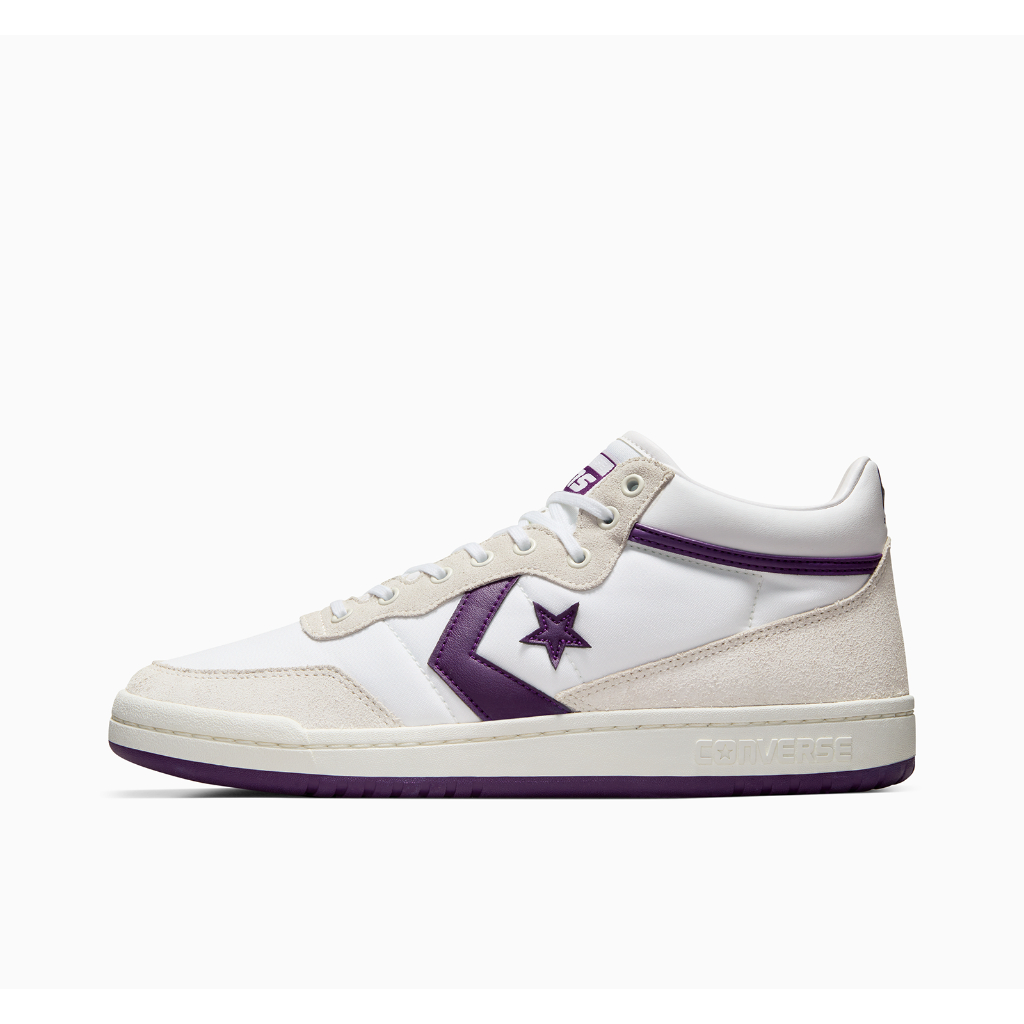 CONVERSE รองเท้า FASTBREAK PRO SUEDE/NYLON MID WHITE/PURPLE ผู้ชาย A08854CM_S4WTPP