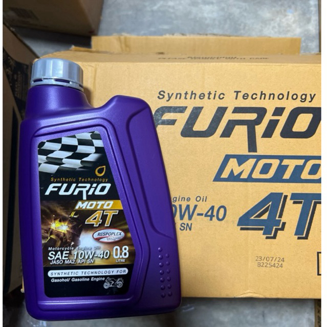 น้ำมันเครื่อง รถจักรยานยนต์ ฟูลิโอ บางจาก furio moto api sn 4t sae 10w-40 ขนาด 0.8L