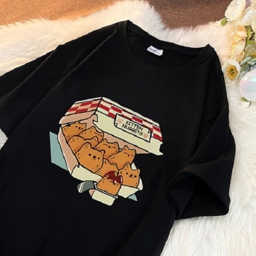 Top.street เสื้อยืด ลายการ์ตูนน่ารักหลวม ทรงหลวม คอกลม โอเวอร์ไซส์ เสื้อน่ารัก ใส่สบาย แขนสั้น t shirt สไตล์เกาหลี