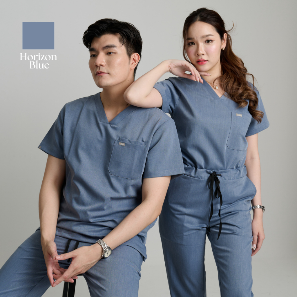 ชุดสครับ พร้อมปักชื่อ Maison Scrubs สี Horizon Blue - Legacy