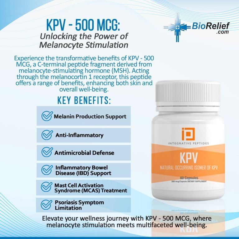 Integrative Peptides KPV 500mcg - 60 Capsules การกระตุ้นเมลาโนไซต์มาบรรจบกับความสมบูรณ์ของร่างกายหลายแง่มุม EXP2027