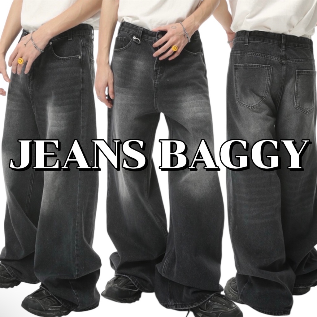 กางเกงยีนส์ขายาวทรง Baggy jeans ผู้ชาย ทรงยอดฮิตเทสดี