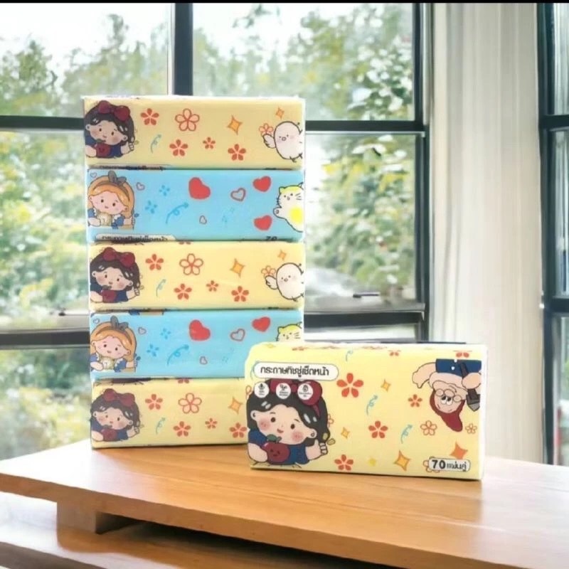 กระดาษทิชชู่ (1ห่อ) เช็ดหน้า หนา 3 ชั้น คละลาย สินค้าพร้อมส่งจากไทย