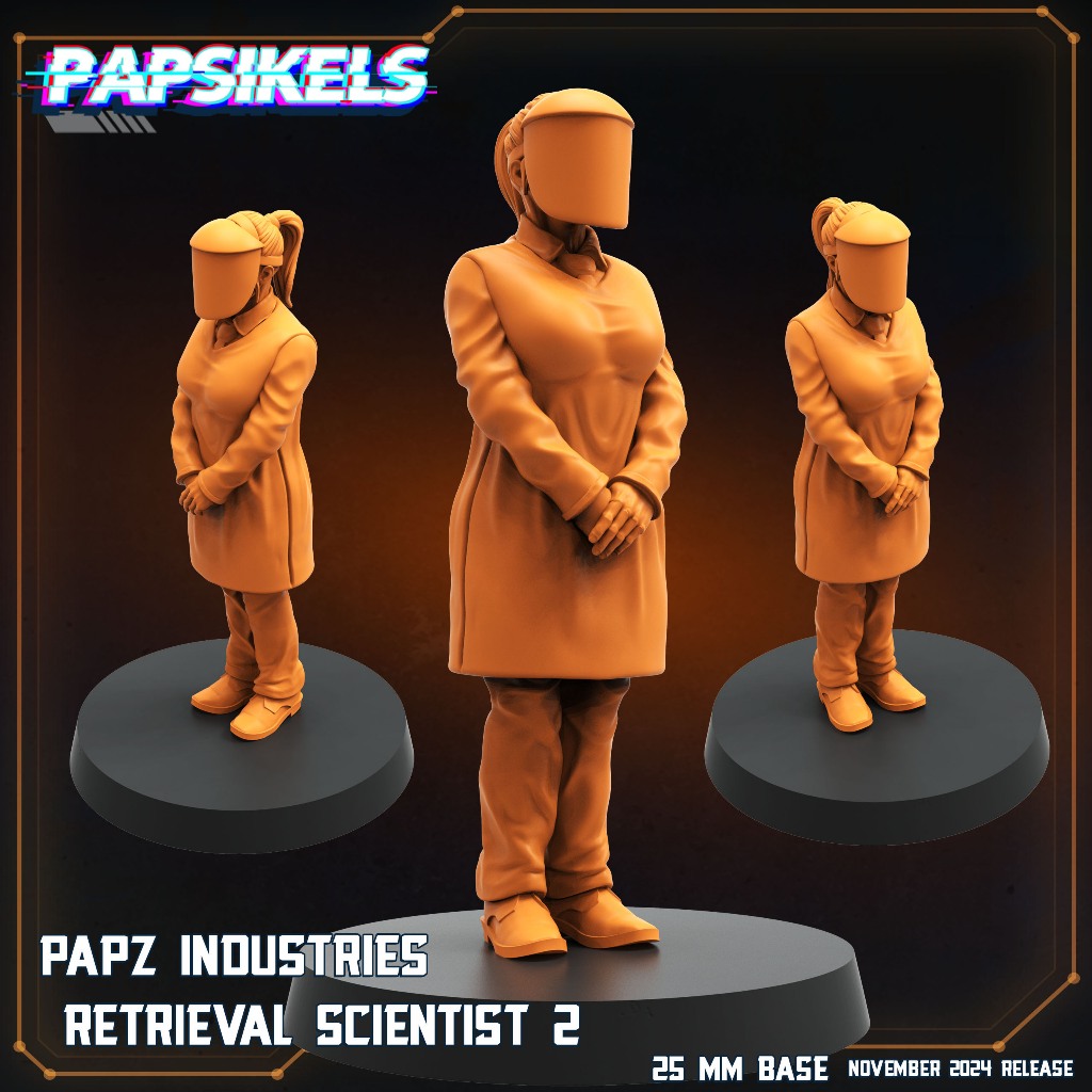 Retrieval Scientist [2] - Vs Humans - Humanoid Human / 32mm scale 3D printed miniature PSK