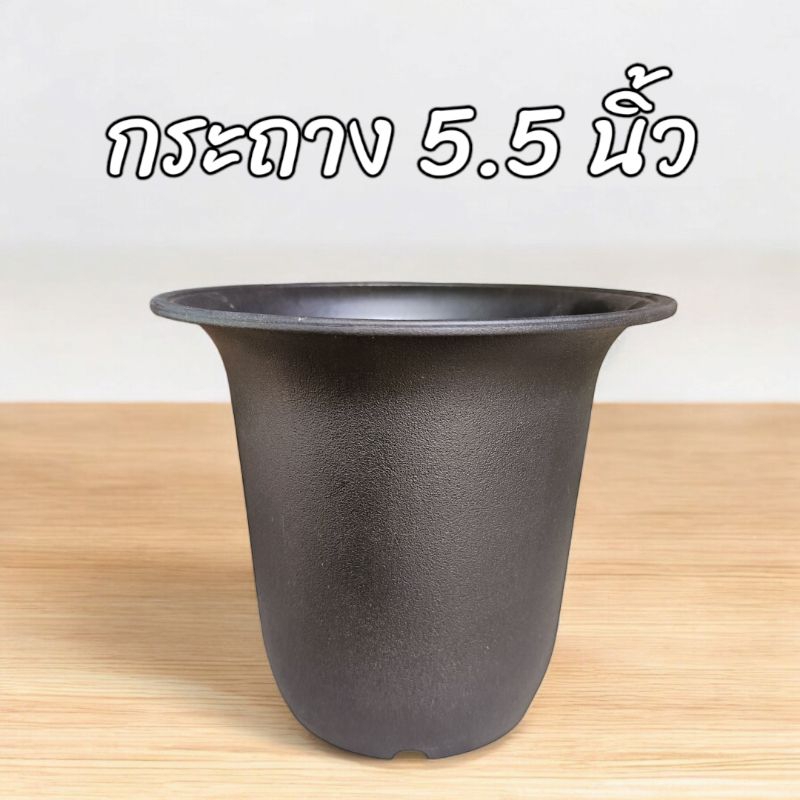 กระถาง 5.5 นิ้ว ทรงสูง พลาสติกหนา ผิวด้าน