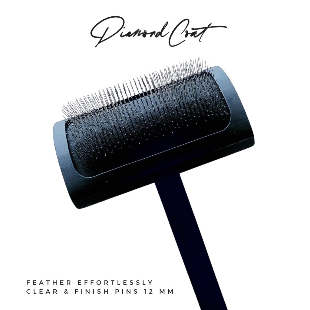 Diamond Coat FEATHER Effortlessly Clear & Finish (M) แปรงขนสุนัข สลิกเกอร์สำหรับสางขนทุกวัน หลังเคลียร์ปมหนัก สวยพร้อมจบ