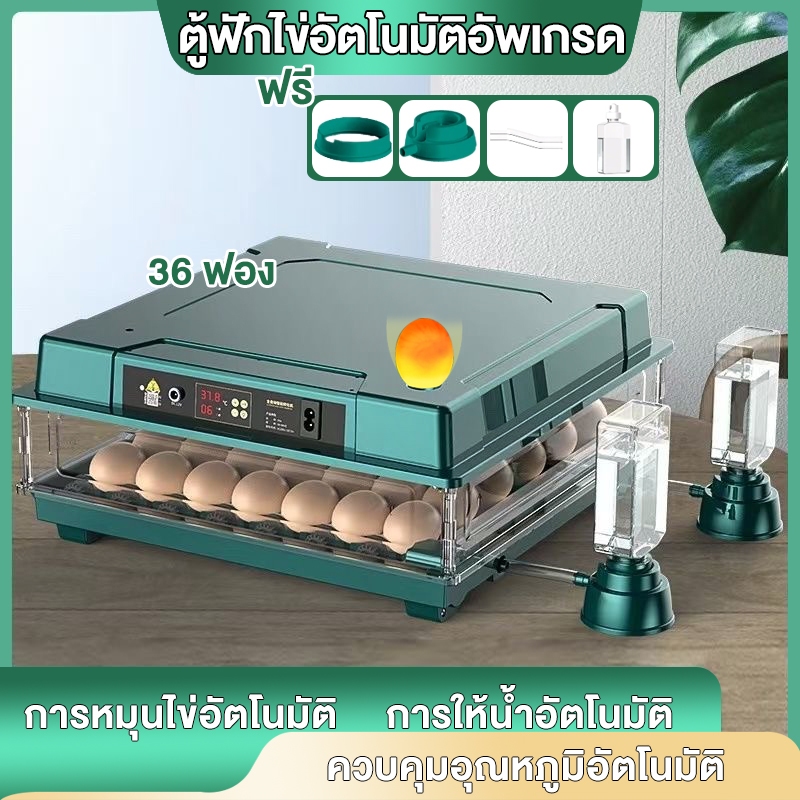ตู้ฟักไข่ 36 ฟอง/12 ฟอง Egg incubator ตู้ฟักไข่ออโต้ พลิกไข่อัตโนมัติ ความชื้นอัตโนมัต ตู้ฝักไข่ไก่ ขวดฟรี