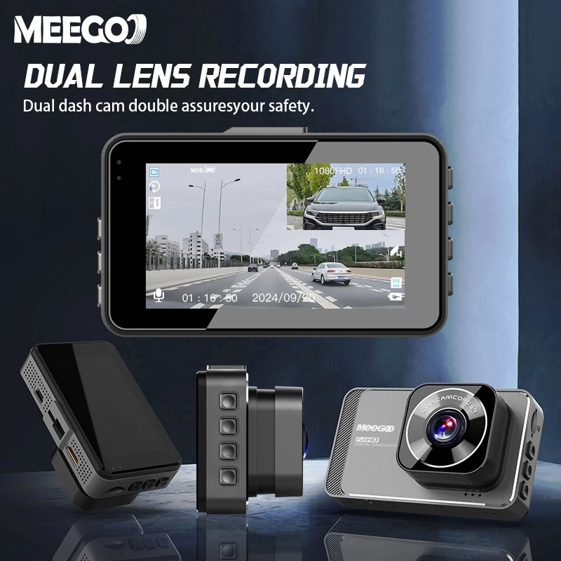 MeeGoo กล้องติดรถยนต์ 3 นิ้ว 4K 1080P dash cam มุมกว้าง170° การ์ดTF บันทึกซ้ำ โหมดกลางคืน ถ้วยดูด thumbnail 6