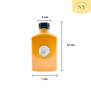 ขวดpet ทรงแบนเตี้ย 250 ml. ( แพ็ค 20 ขวด พร้อมฝา ) ฝามีให้เลือกสีขาว/ดำ NY168 Packaging