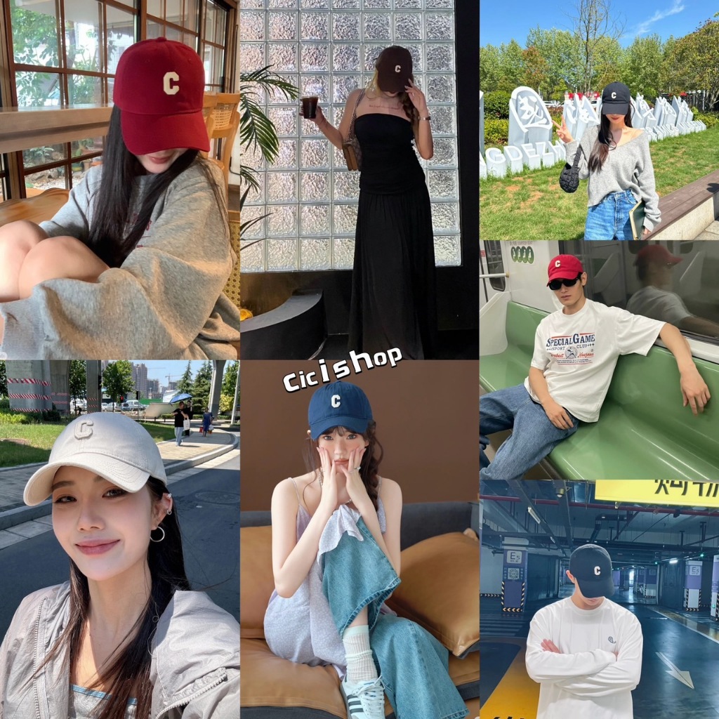 Cicishop (C12) หมวกเบสบอล หมวกแกป ปักอักษร ทรงสวย แมทช์ง่าย สไตล์เท่
