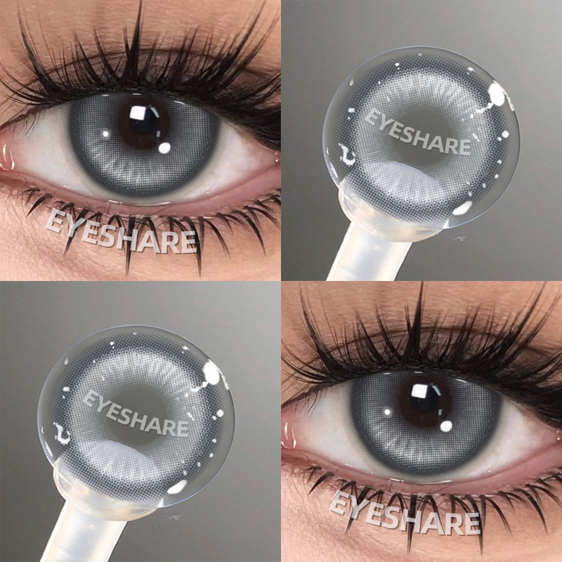 {COD}-Eyeshare Madrid Gray Blue คอนแทคเลนส์คอสเพลย์ 1 คู่ 2 ชิ้น คอนแทคเลนส์สี 14.0 มม. ใช้ได้หนึ่งปี ความชื้น: 38%