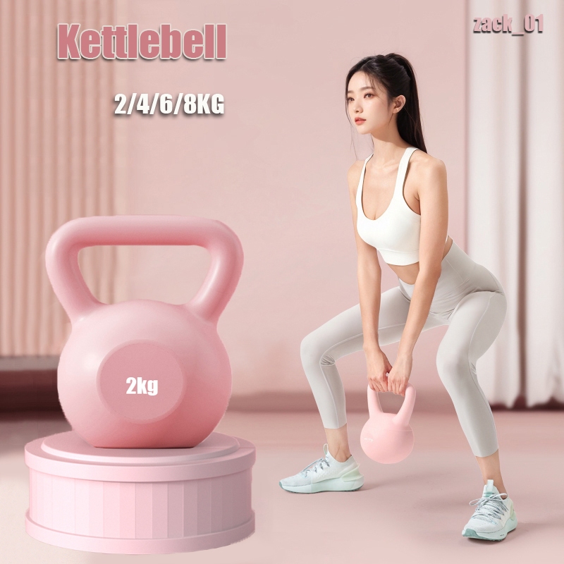 (ฟรีถุงมือ) Kettlebell, 2/4/6/8/10KG ดัมเบลพร้อมที่จับ, ลูกตุ้มยกน้ำหนัก, เคตเทิลเบลล์ฟิตเนส, การทำตัวให้ผอมมือ, การฝึก