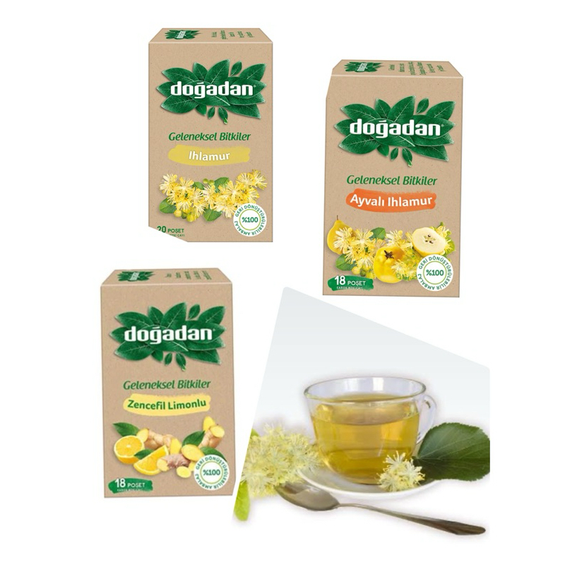 Dogadan Herbal Tea, 18 Sachets / ชาสมุนไพร ดอกลินเดน Linden Tea จากตุรกี