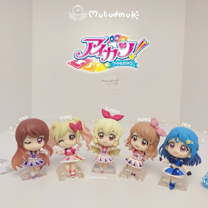 Aikatsu ฟิกเกอร์ set 5 ตัว อนิเมะไอคัทสึ figure bandai ด๋อย ichigo yume akari แรร์ โมเดล idol ของแท้